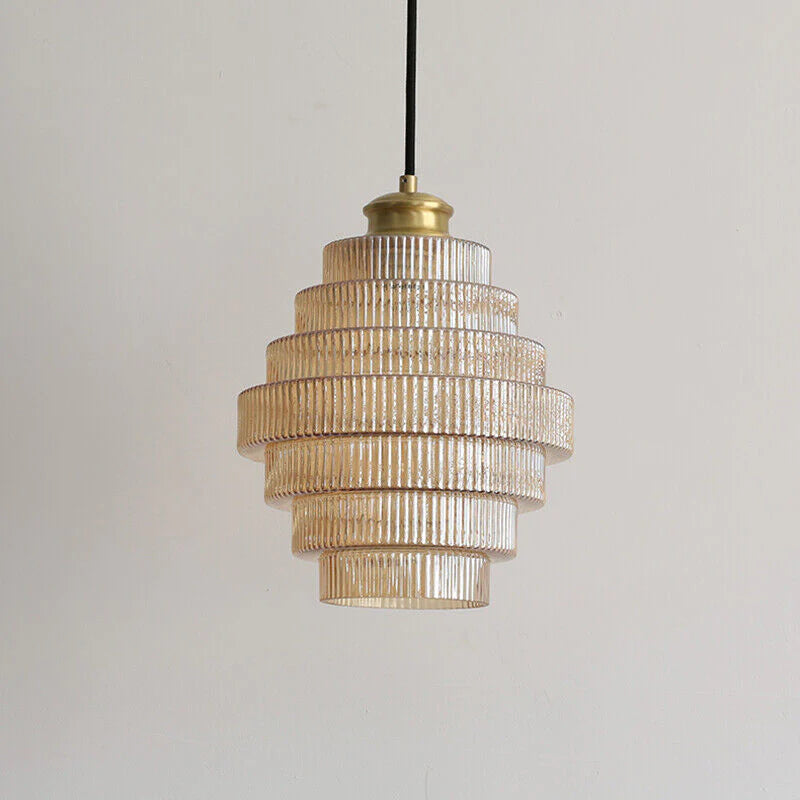 BrassGlow - Flesvormige Messing Glazen Hanglamp