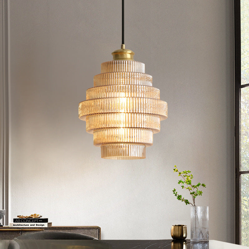 BrassGlow - Flesvormige Messing Glazen Hanglamp