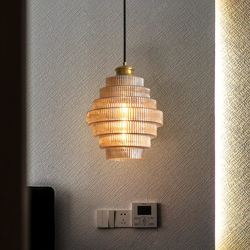 BrassGlow - Flesvormige Messing Glazen Hanglamp