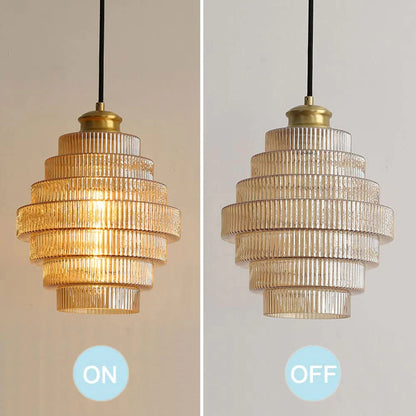 BrassGlow - Flesvormige Messing Glazen Hanglamp
