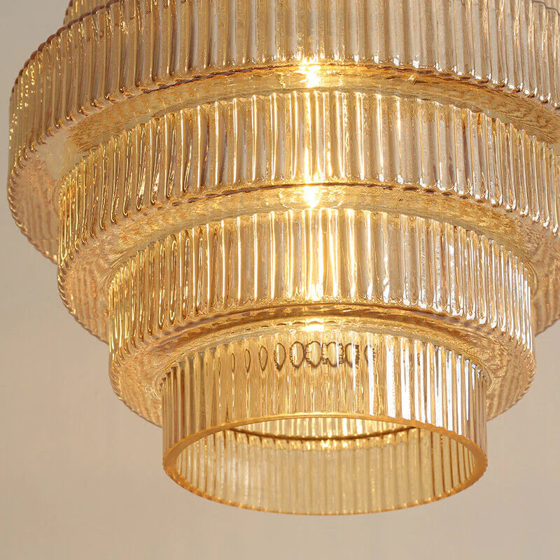 BrassGlow - Flesvormige Messing Glazen Hanglamp