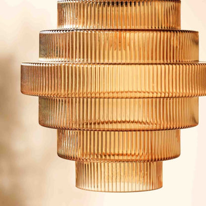 BrassGlow - Flesvormige Messing Glazen Hanglamp