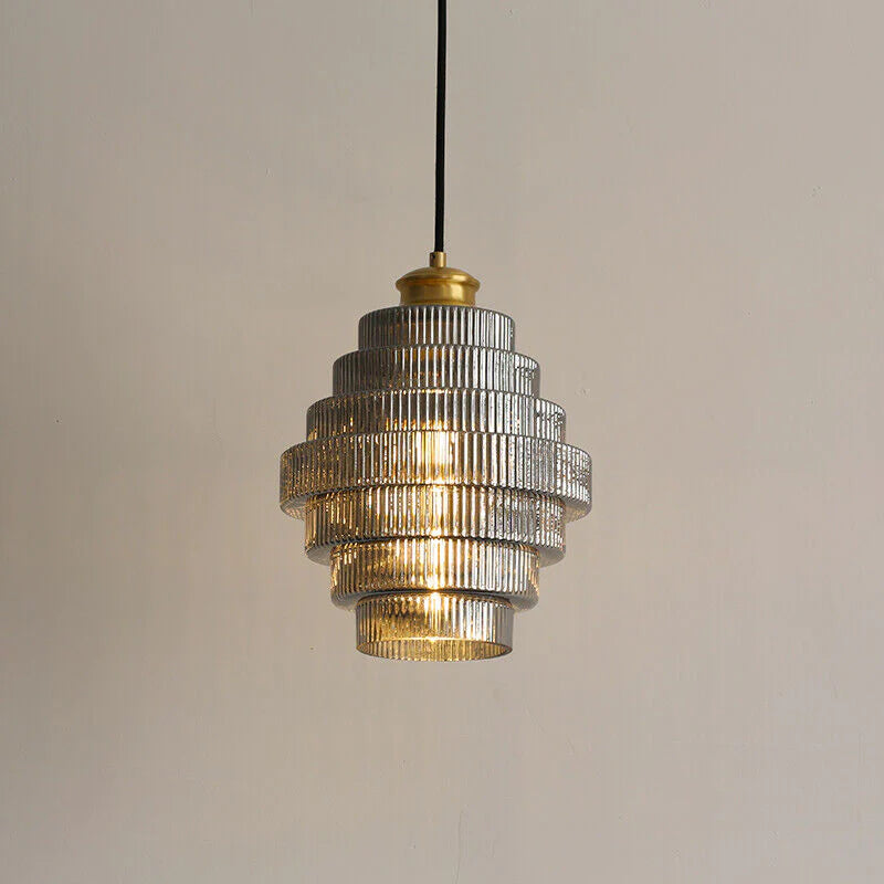 BrassGlow - Flesvormige Messing Glazen Hanglamp
