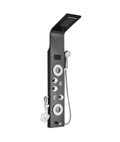 Douchepaneel Regendouche VoordeelPaleis® Primo LCD Premium mat zwart