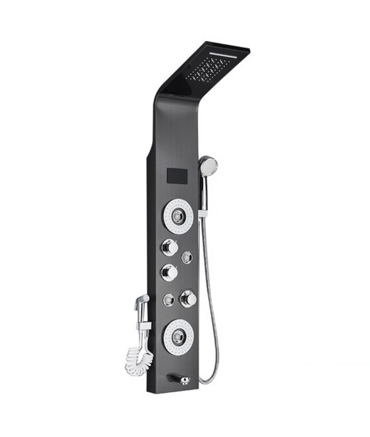 Douchepaneel Regendouche VoordeelPaleis® Primo LCD Premium mat zwart