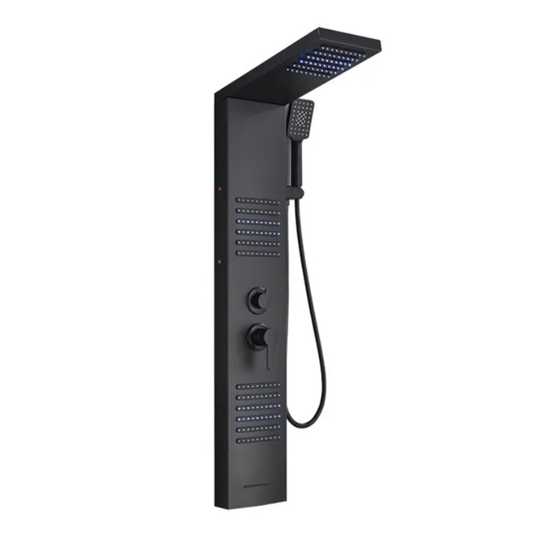 ACTIE Douchepaneel Regendouche VoordeelPaleis® Xena mat zwart met LED verlichting