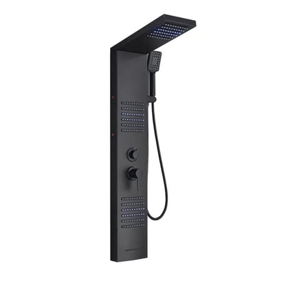 ACTIE Douchepaneel Regendouche VoordeelPaleis® Xena mat zwart met LED verlichting