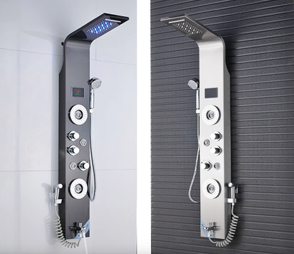 Douchepaneel Regendouche VoordeelPaleis® Primo LCD Premium mat zwart