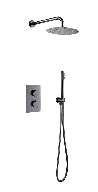 VoordeelPaleis® Inbouw Regendouche Set Creavit Aloni met Handdouche en Wanduitloop Gunmetal Grijs
