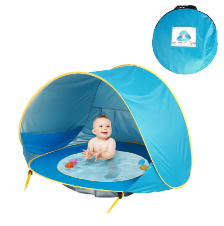 Babystrandtent – UV-Bescherming - Pop-Up Ontwerp met Verkoelend Badje - Ideaal voor Baby's en Peuters