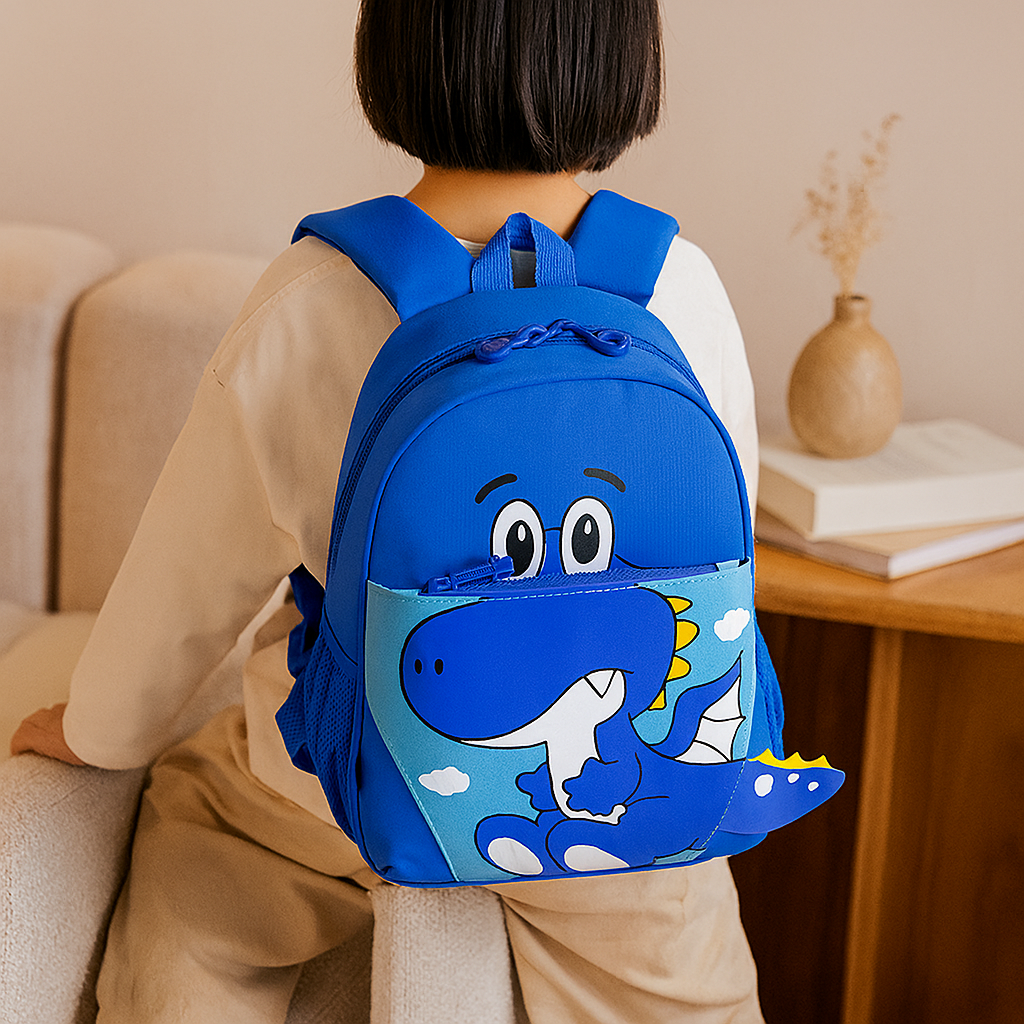 Kinder Rugzak met Cartoon-Dino Ontwerp - Lichtgewicht en Ademend