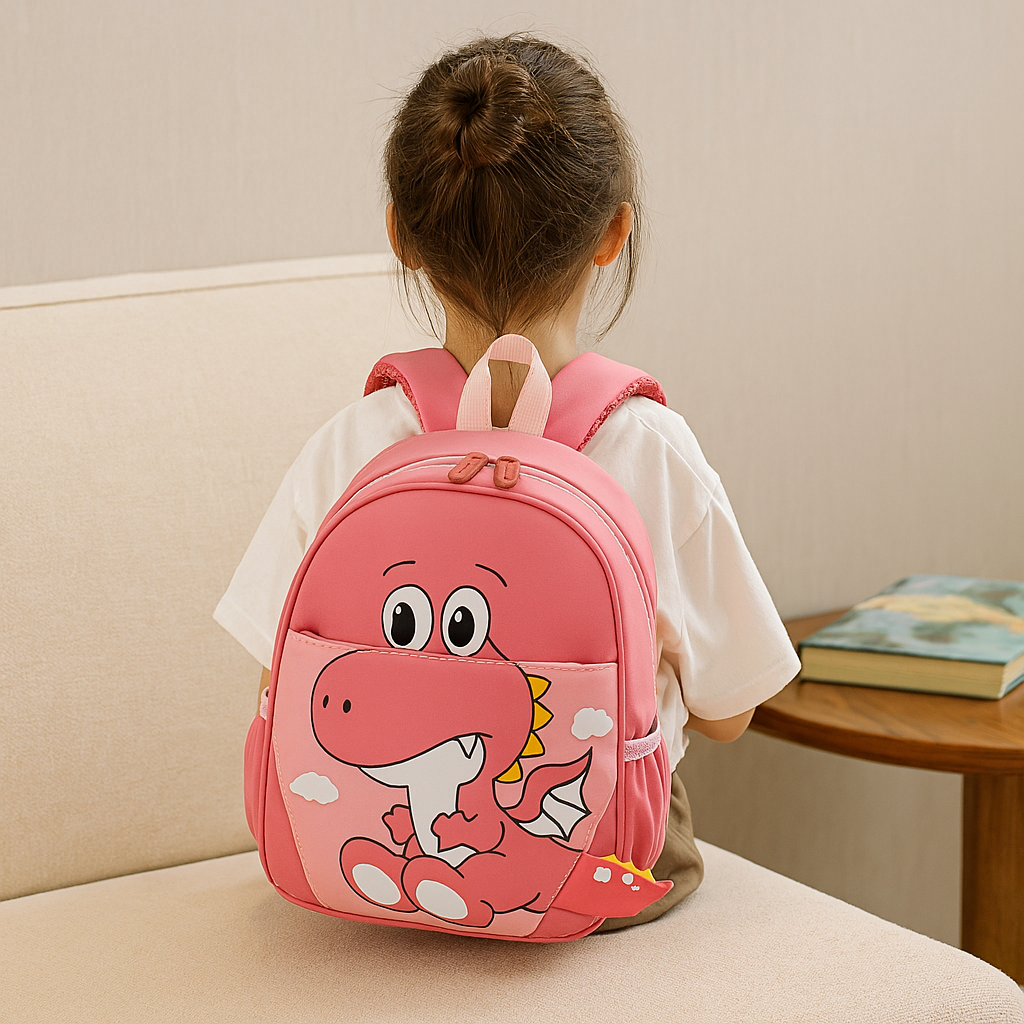 Kinder Rugzak met Cartoon-Dino Ontwerp - Lichtgewicht en Ademend