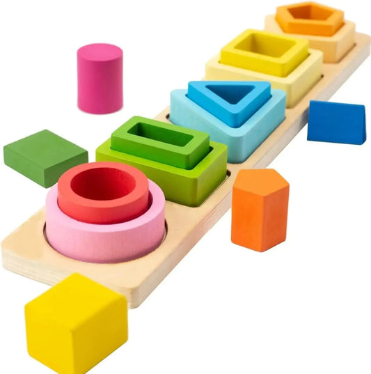 Stapelspeelgoed – Montessori Houten Blokken voor Creatieve Ontwikkeling en Fijne Motoriek