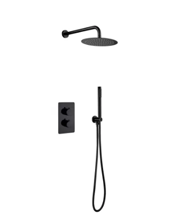 VoordeelPaleis® Inbouw Regendouche Set Creavit Aloni met Handdouche en Wanduitloop Mat Zwart