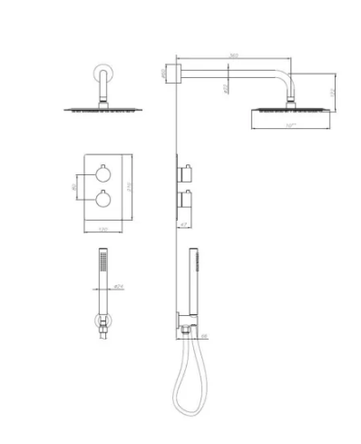 VoordeelPaleis® Inbouw Regendouche Set Creavit Aloni met Handdouche en Wanduitloop Chroom