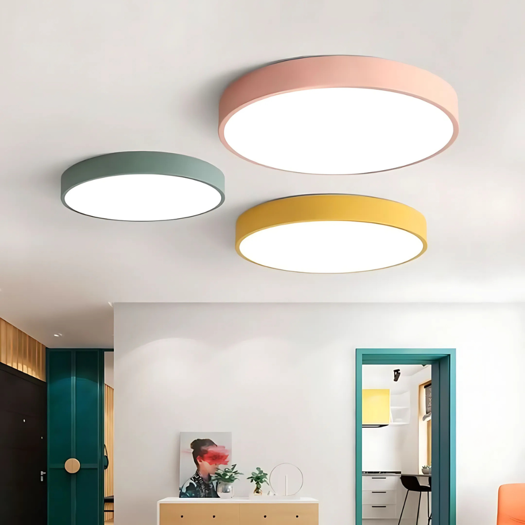 Scandinavische LED Plafondlamp met Hout – Stijlvolle Plafonnière voor Sfeervolle Verlichting
