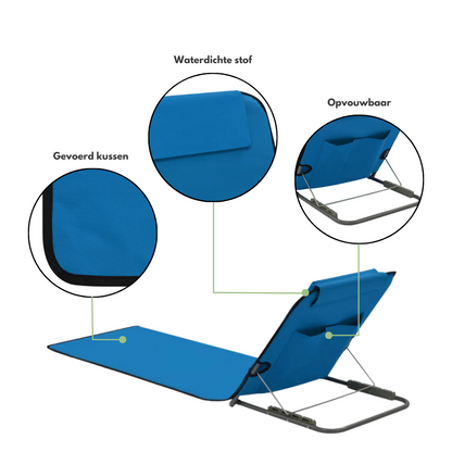 Strandmat met Leuning - Opvouwbaar | Comfortabel & Lichtgewicht Design