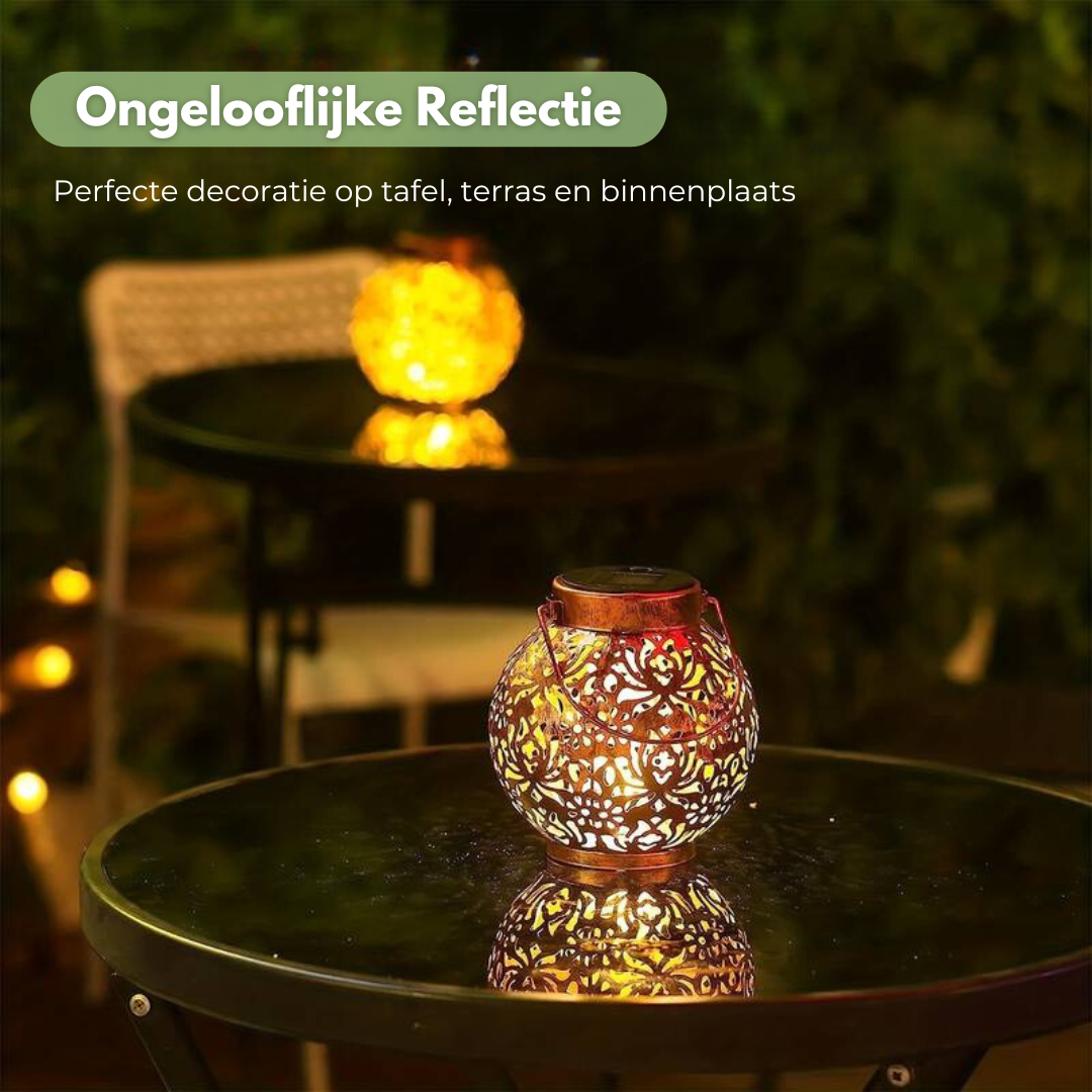 Zonnelantaarn – Sterrenpatroon | LED en Energiezuinig voor Buiten