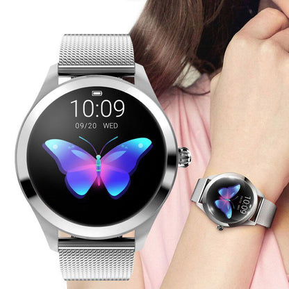 LuxeFit Elegance Smartwatch – Roestvrijstalen Dameshorloge met Sport- en Gezondheidsfuncties