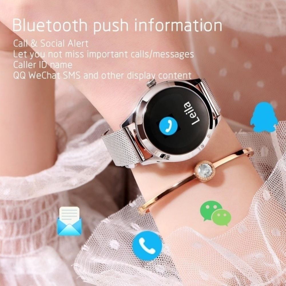 LuxeFit Elegance Smartwatch – Roestvrijstalen Dameshorloge met Sport- en Gezondheidsfuncties