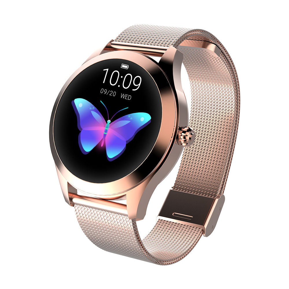LuxeFit Elegance Smartwatch – Roestvrijstalen Dameshorloge met Sport- en Gezondheidsfuncties