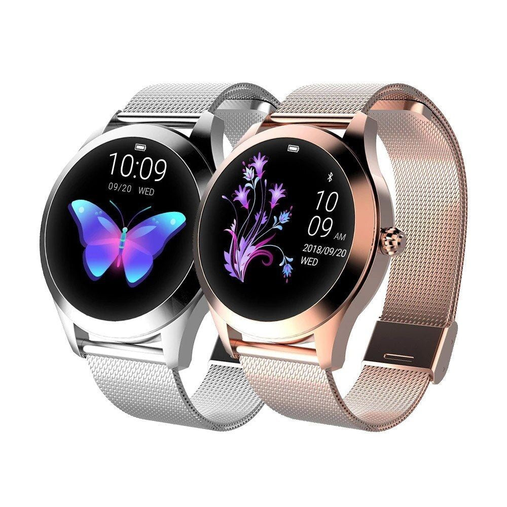 LuxeFit Elegance Smartwatch – Roestvrijstalen Dameshorloge met Sport- en Gezondheidsfuncties