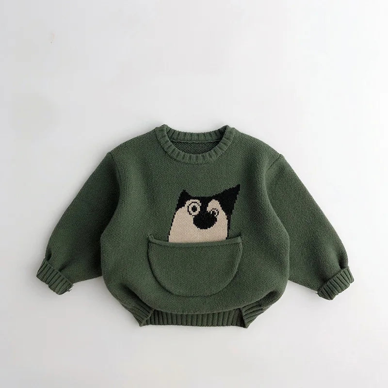 Dieren Trui – Zachte Katoenmix met Handige Buidel en Leuke Print – Perfect voor Kinderen