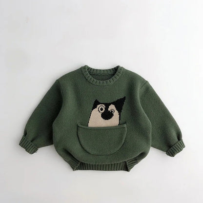 Dieren Trui – Zachte Katoenmix met Handige Buidel en Leuke Print – Perfect voor Kinderen