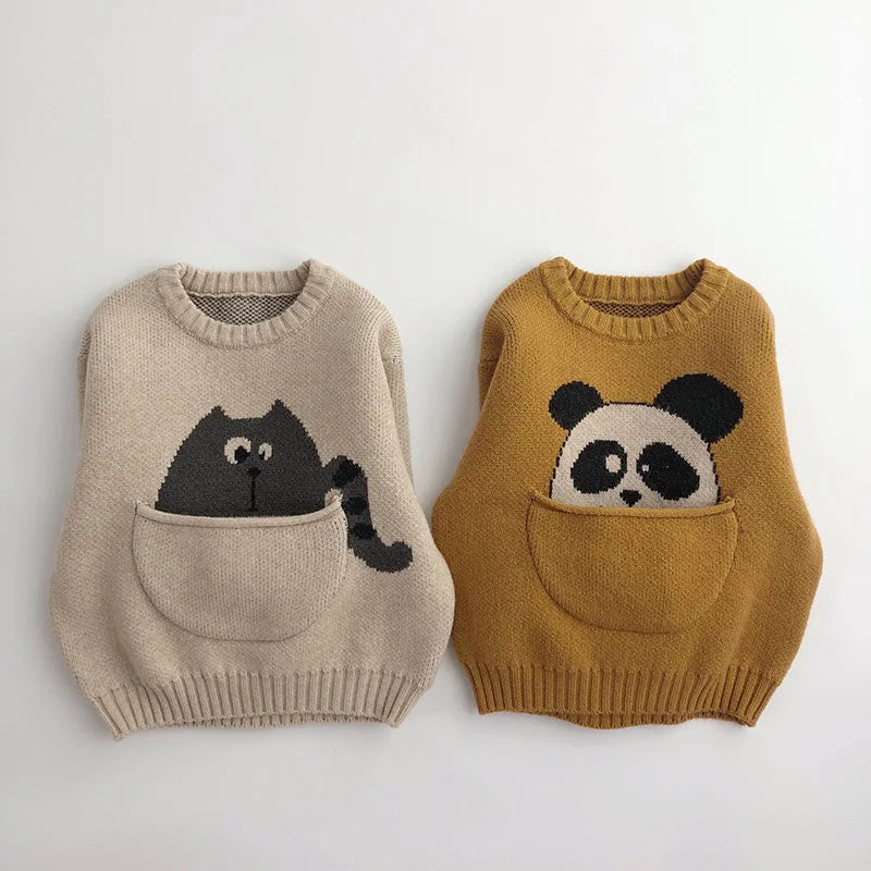 Dieren Trui – Zachte Katoenmix met Handige Buidel en Leuke Print – Perfect voor Kinderen