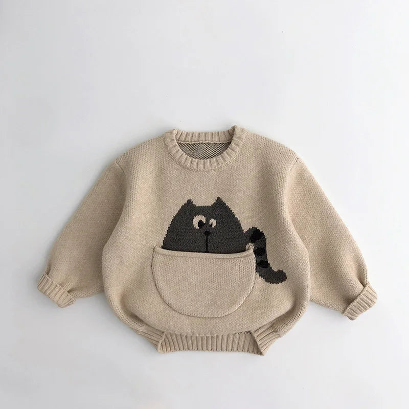 Dieren Trui – Zachte Katoenmix met Handige Buidel en Leuke Print – Perfect voor Kinderen