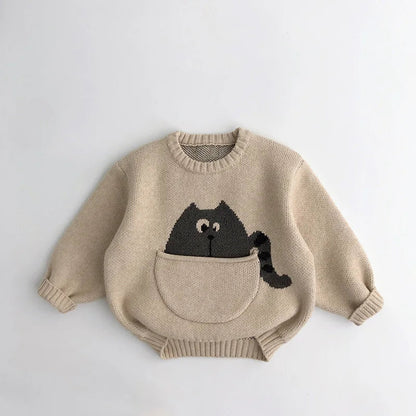 Dieren Trui – Zachte Katoenmix met Handige Buidel en Leuke Print – Perfect voor Kinderen