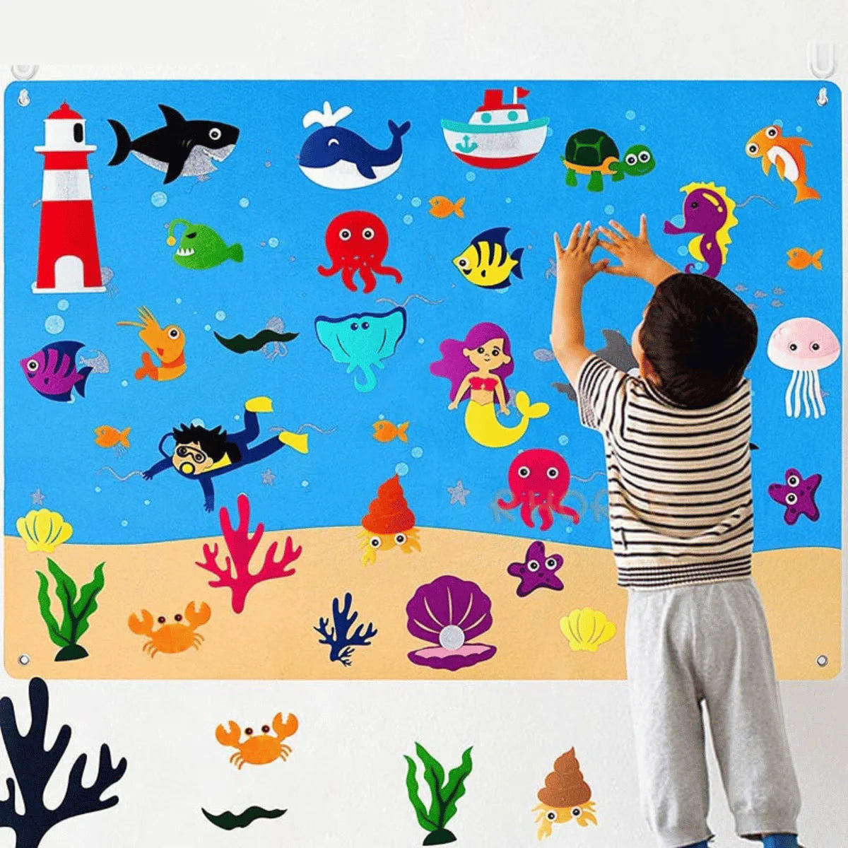 Dieren Viltbord – Educatieve Decoratie van Zacht Vilt, Interactief en Veilig voor Kinderen