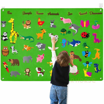 Dieren Viltbord – Educatieve Decoratie van Zacht Vilt, Interactief en Veilig voor Kinderen