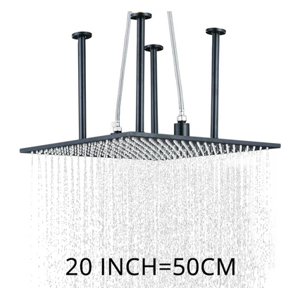 VoordeelPaleis® SmartPulse Plafond Regendouche Plateau Alicante 50 cm vierkant mat zwart
