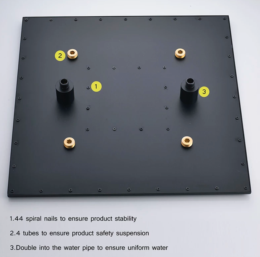 VoordeelPaleis® SmartPulse LED Plafond Regendouche Plateau Alicante 60 cm vierkant mat zwart