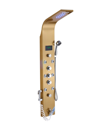Luxe Douchepaneel Opbouwdouche VoordeelPaleis® Sanos LCD Goud brushed TK1