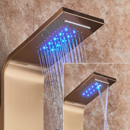 Luxe Douchepaneel Opbouwdouche VoordeelPaleis® Sanos LCD Goud brushed TK1