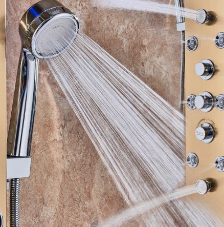 Luxe Douchepaneel Opbouwdouche VoordeelPaleis® Sanos LCD Goud brushed TK1