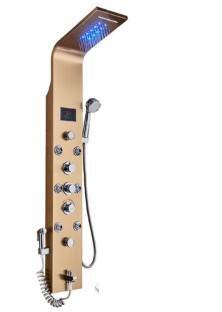 Luxe Douchepaneel Opbouwdouche VoordeelPaleis® Sanos LCD Goud brushed TK1