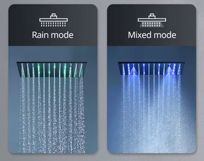 VoordeelPaleis® AquaMax Platinum Wellness Plafond Thermostatische Doucheset 3 weg Inbouw Plafond LED regendouche Mat Zwart