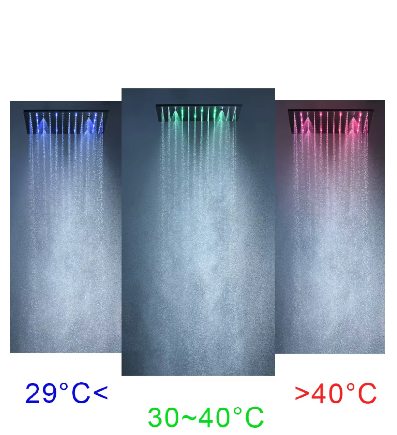 VoordeelPaleis® AquaMax Platinum Wellness Plafond Thermostatische Doucheset 3 weg Inbouw Plafond LED regendouche Mat Zwart