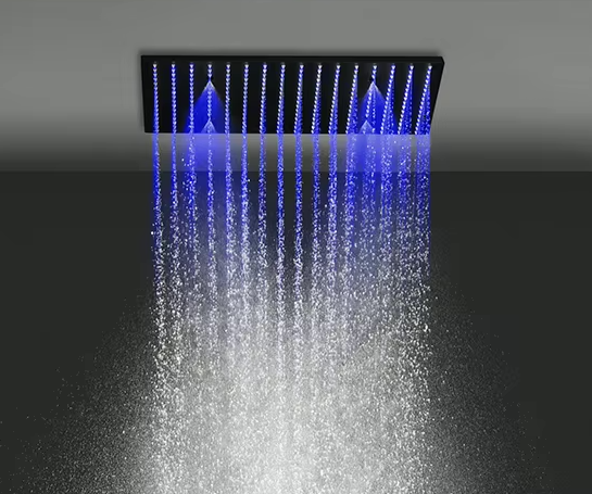 VoordeelPaleis® AquaMax Platinum Wellness Plafond Thermostatische Doucheset 3 weg Inbouw Plafond LED regendouche Mat Zwart