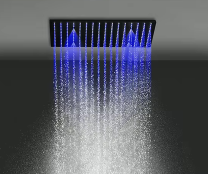 VoordeelPaleis® AquaMax Platinum Wellness Plafond Thermostatische Doucheset 3 weg Inbouw Plafond LED regendouche Mat Zwart
