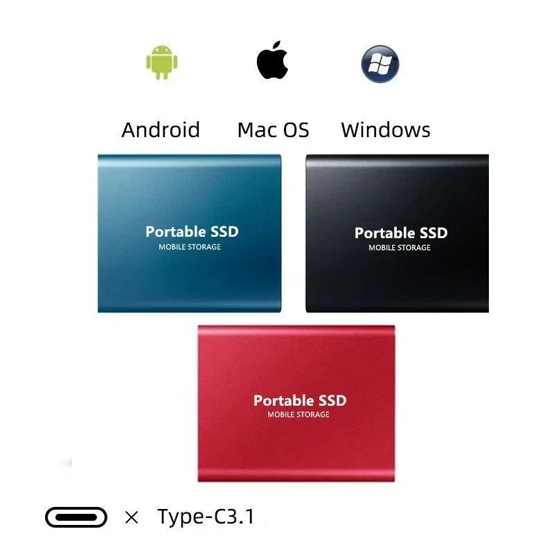Draagbare externe SSD Supersnel | Mobiele opslag | Snelle opslag voor laptop en pc