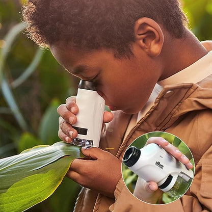 Draagbare Microscoop – 60x-120x Vergroting, LED Verlichting – Educatief Wetenschapsspeelgoed voor Kinderen