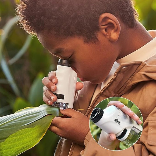 Draagbare Microscoop – 60x-120x Vergroting, LED Verlichting – Educatief Wetenschapsspeelgoed voor Kinderen