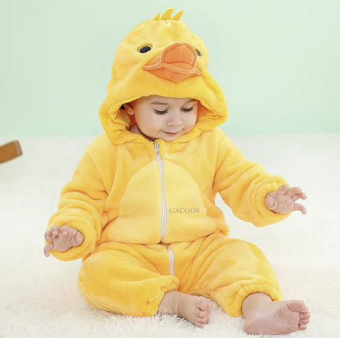 DierenKnuffel babypakje met ritssluiting – zacht & ademend rompertje met dierenkap
