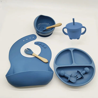 Eetset voor Baby's – Veilig Silicone, Vaatwasserbestendig, Morsbestendig, Drie Compartimenten
