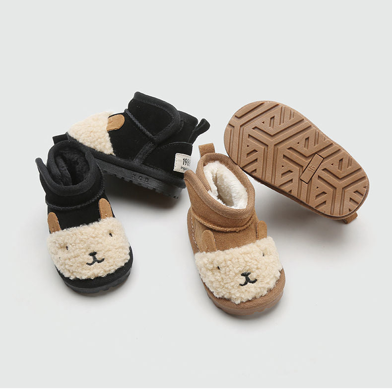 Enkellaarsjes Baby en Peuter – Warm en Comfortabel met Schattig Poppetje, Antislipzool, Waterafstotend
