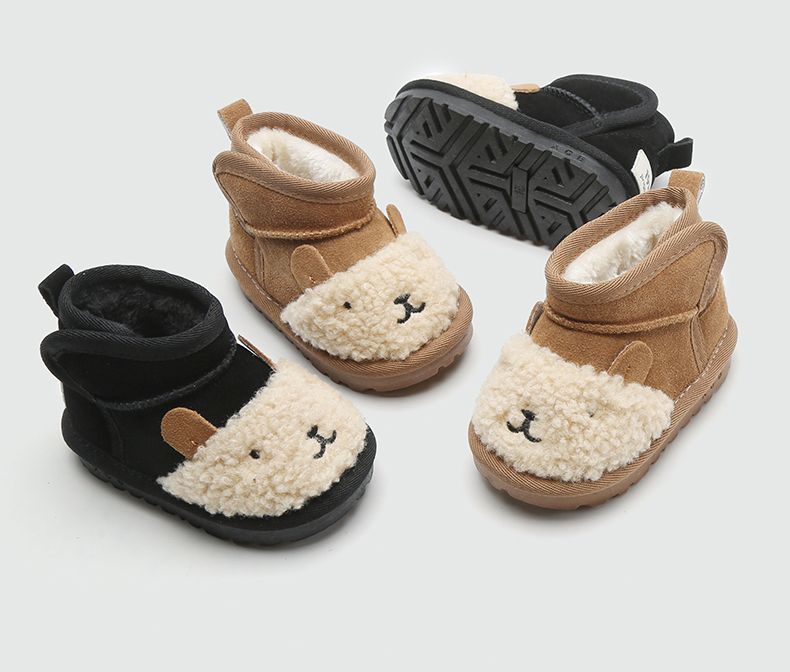 Enkellaarsjes Baby en Peuter – Warm en Comfortabel met Schattig Poppetje, Antislipzool, Waterafstotend